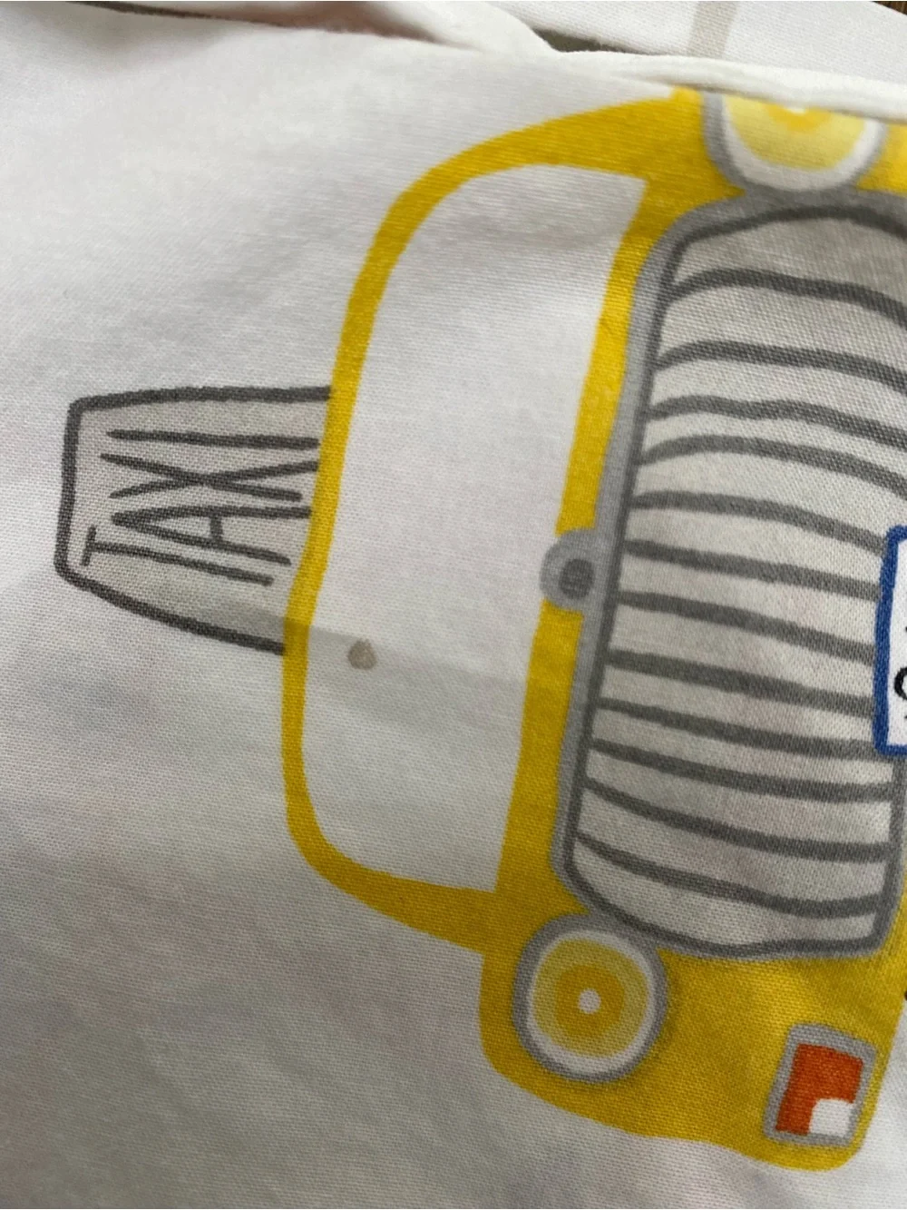 Pottery Barn Kids White Vehicle-Print sheets and a Matching Pillow